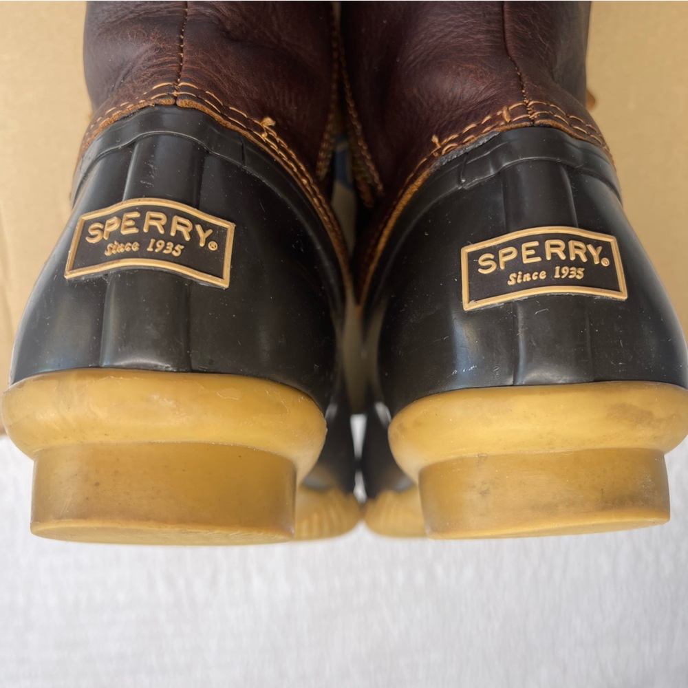 Sperry Saltwater Duck Winter Rain Boot Brown Woman Size 9 - Picture 12 of 12
